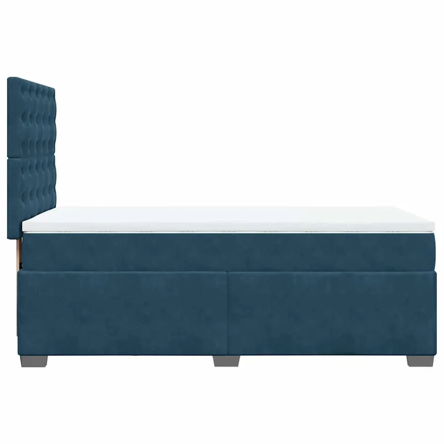Sommier à lattes de lit avec matelas bleu 80x200 cm velours - 12