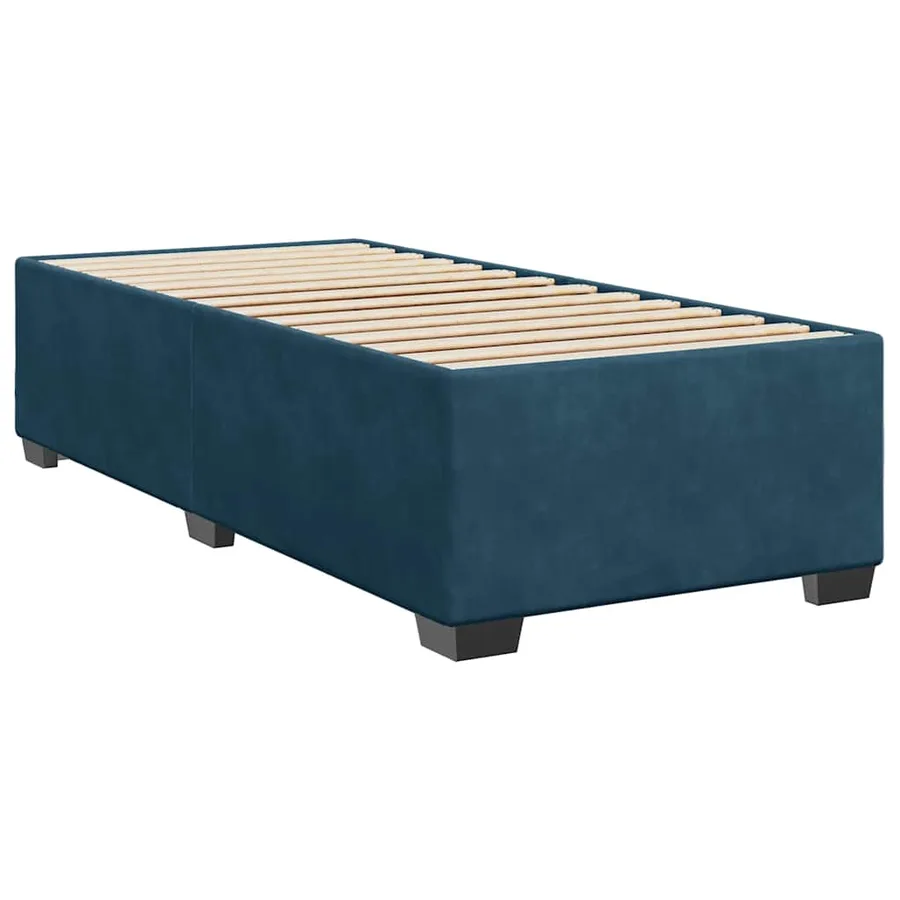 Sommier à lattes de lit avec matelas bleu 80x200 cm velours - 9