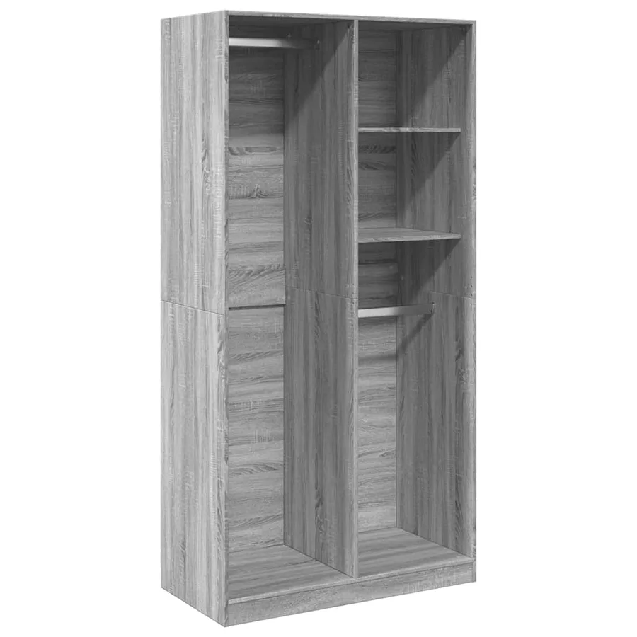 Garde-robe sonoma gris 100x50x200 cm bois d'ingénierie - 2