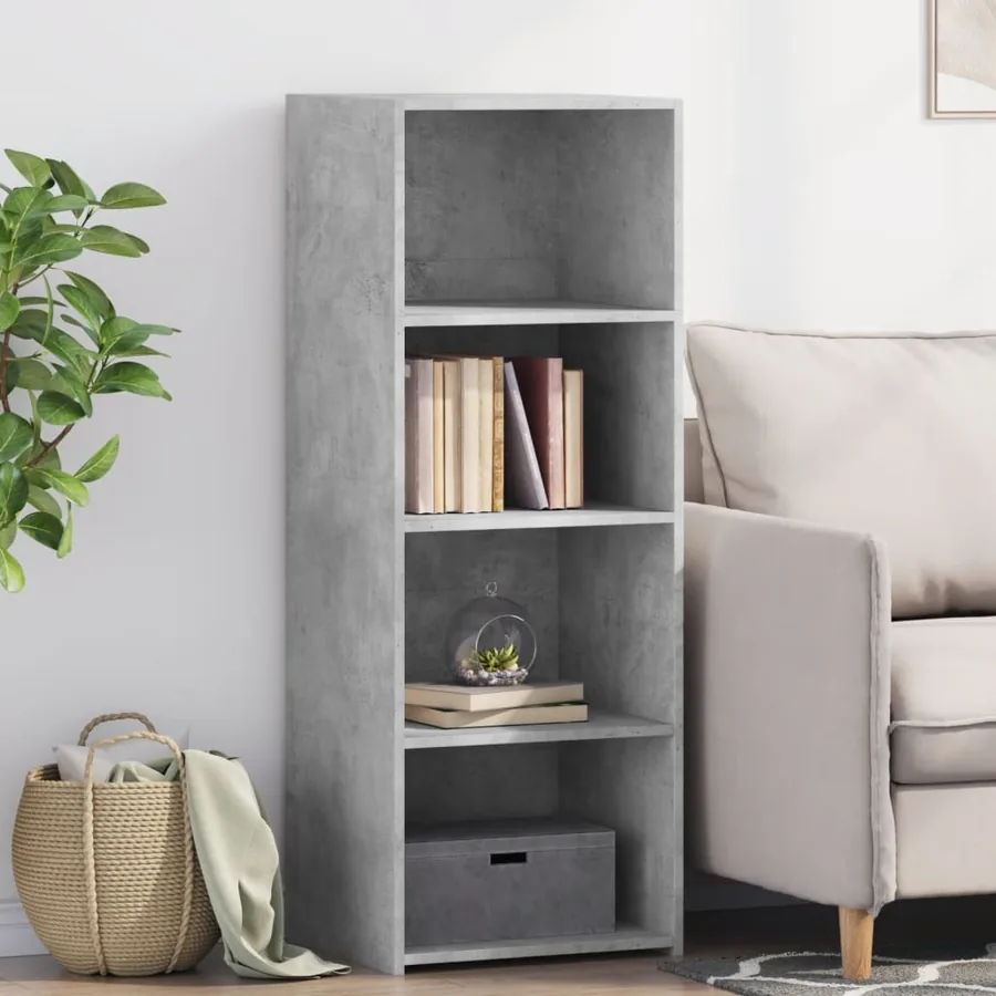 Buffet haut gris béton 45x41x124 cm bois d'ingénierie