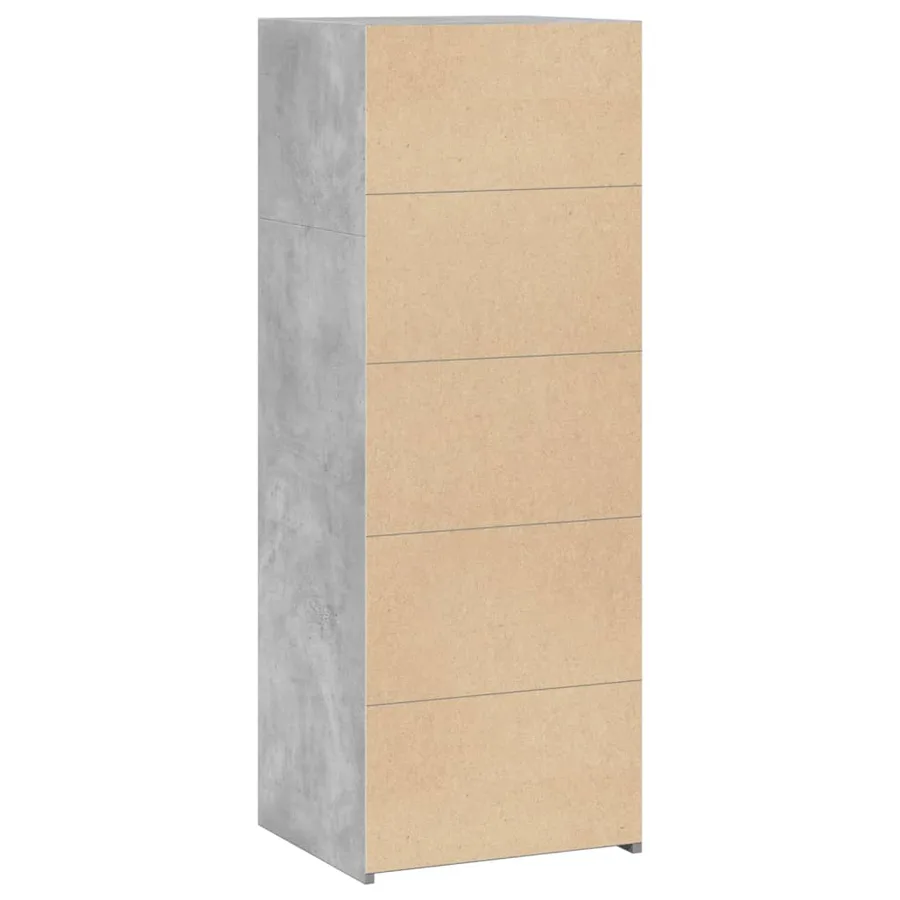 Buffet haut gris béton 45x41x124 cm bois d'ingénierie - 6