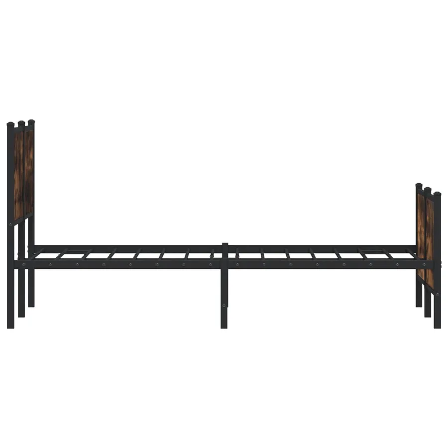 Cadre de lit en métal sans matelas chêne fumé 150x200 cm - 6