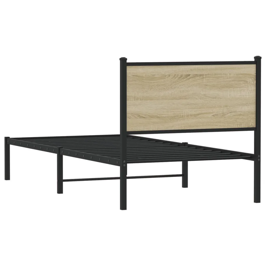 Cadre de lit en métal sans matelas chêne sonoma 80x200 cm - 7