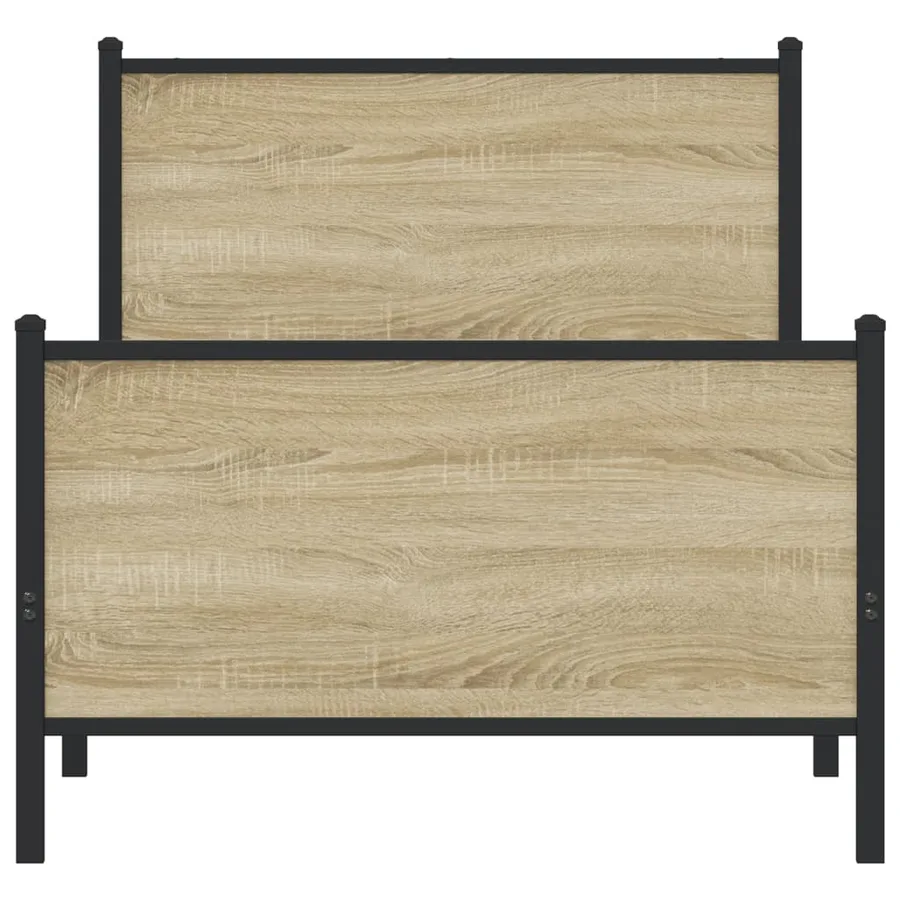 Cadre de lit en métal sans matelas chêne sonoma 75x190 cm - 5