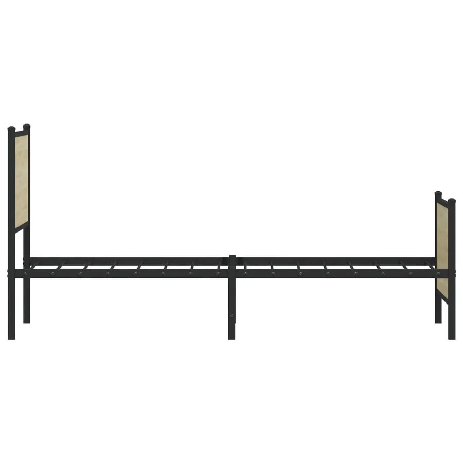 Cadre de lit en métal sans matelas chêne sonoma 75x190 cm - 6