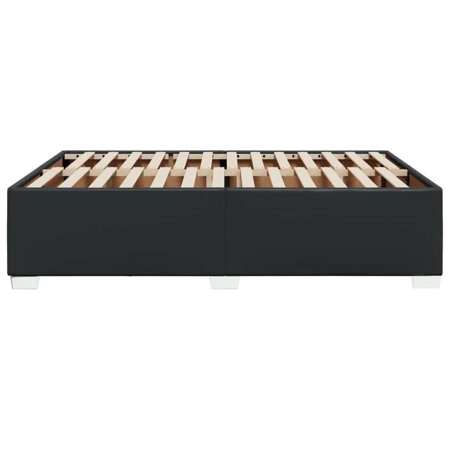 Cadre de lit sans matelas noir 160x200 cm similicuir - 5