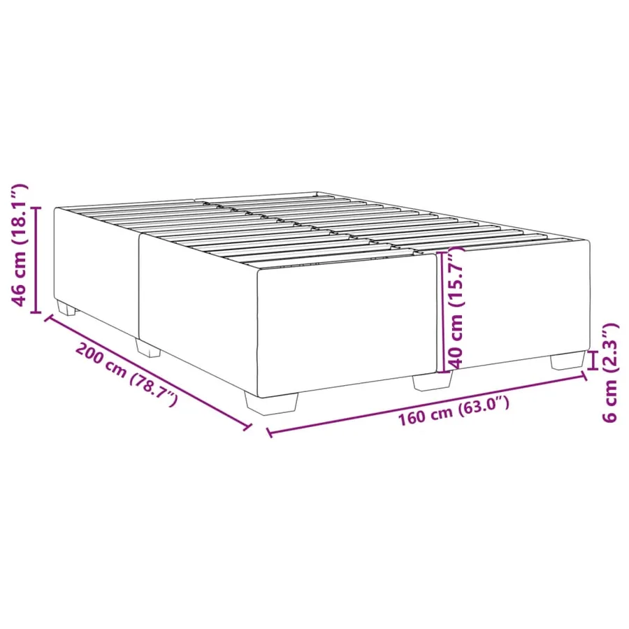 Cadre de lit sans matelas noir 160x200 cm similicuir - 9