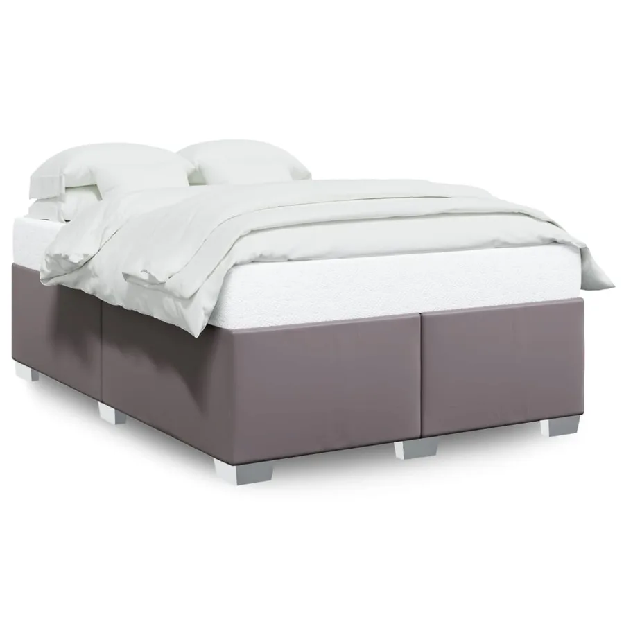 Cadre de lit sans matelas gris 160x200 cm similicuir - 2