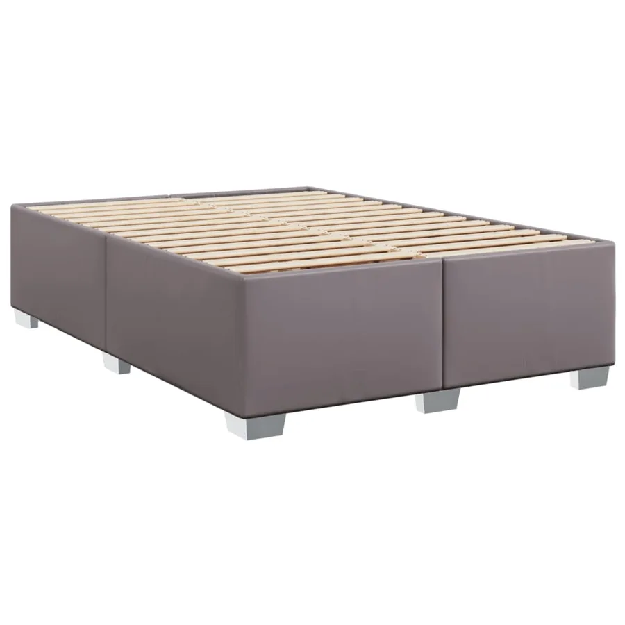 Cadre de lit sans matelas gris 160x200 cm similicuir - 3