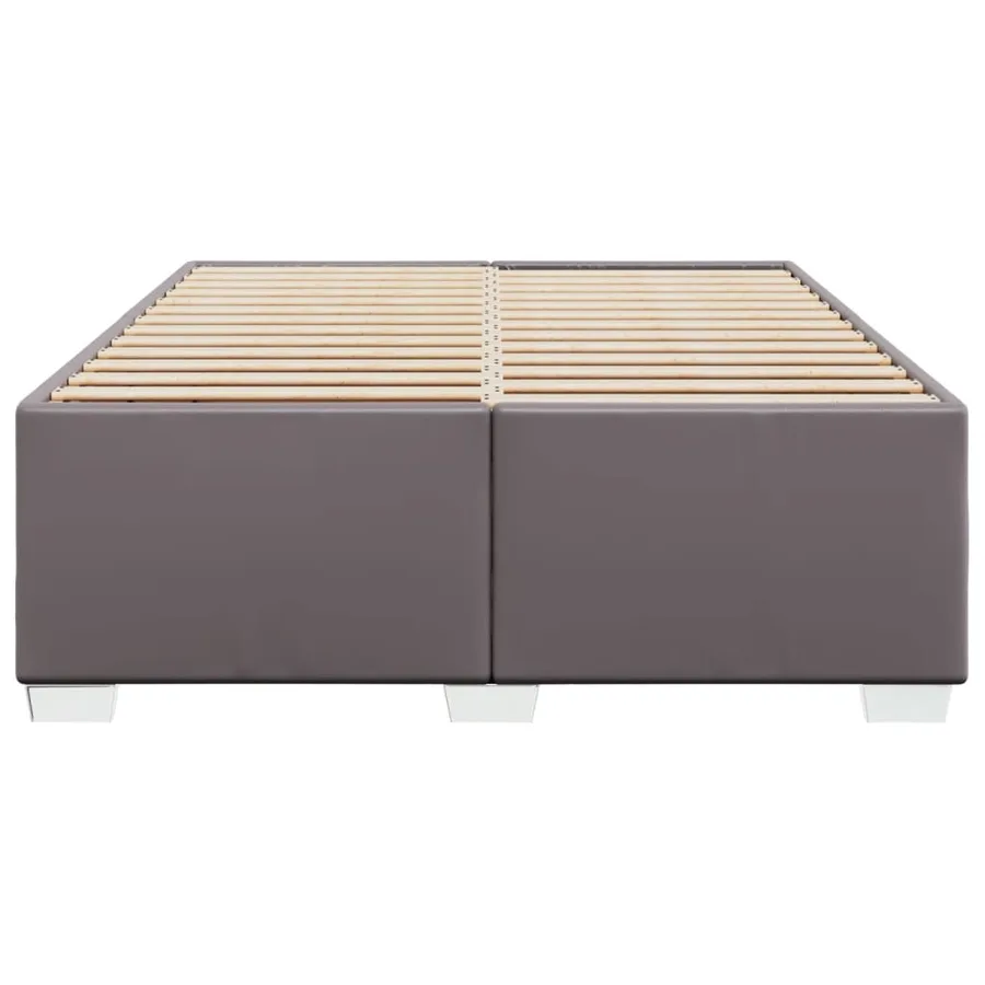 Cadre de lit sans matelas gris 160x200 cm similicuir - 4