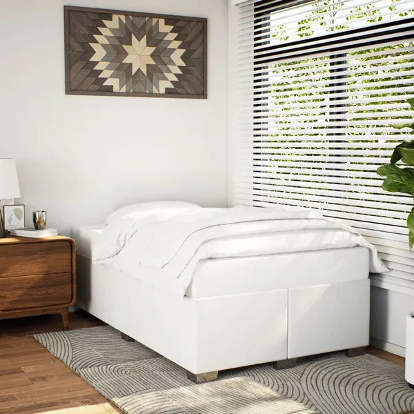 Cadre de lit sans matelas blanc 120x200 cm similicuir