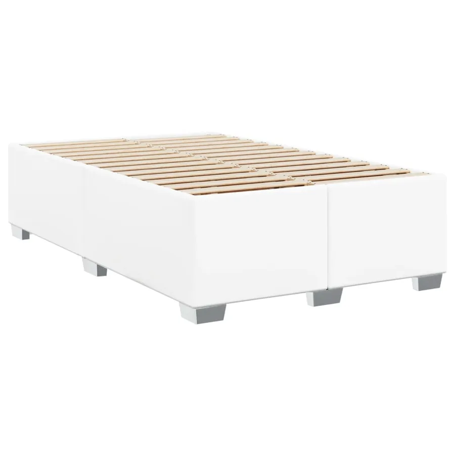 Cadre de lit sans matelas blanc 120x200 cm similicuir - 3
