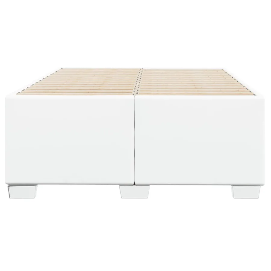 Cadre de lit sans matelas blanc 120x200 cm similicuir - 4