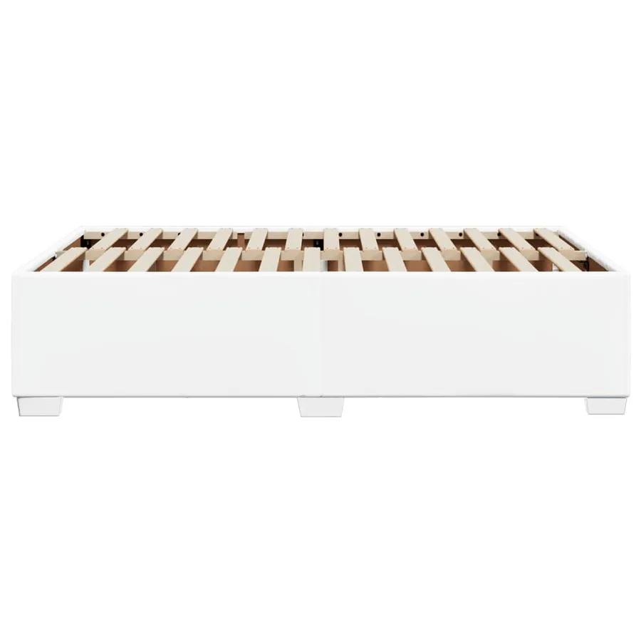 Cadre de lit sans matelas blanc 120x200 cm similicuir - 5