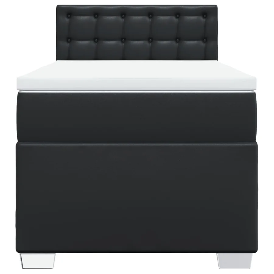 Sommier à lattes de lit avec matelas Noir 90x190 cm Similicuir - 6