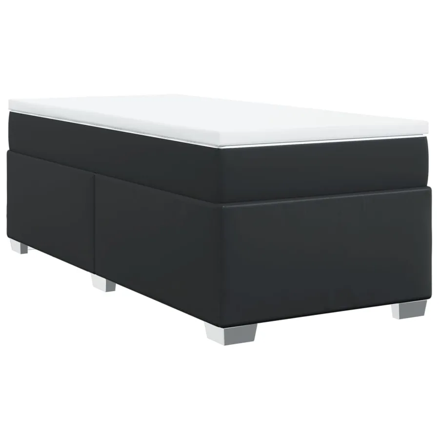 Sommier à lattes de lit avec matelas Noir 100x200 cm Similicuir - 2