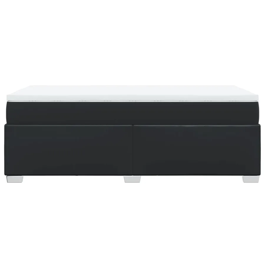 Sommier à lattes de lit avec matelas Noir 100x200 cm Similicuir - 8