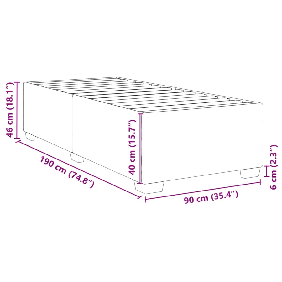 Cadre de lit sans matelas cappuccino 90x190 cm similicuir - 9