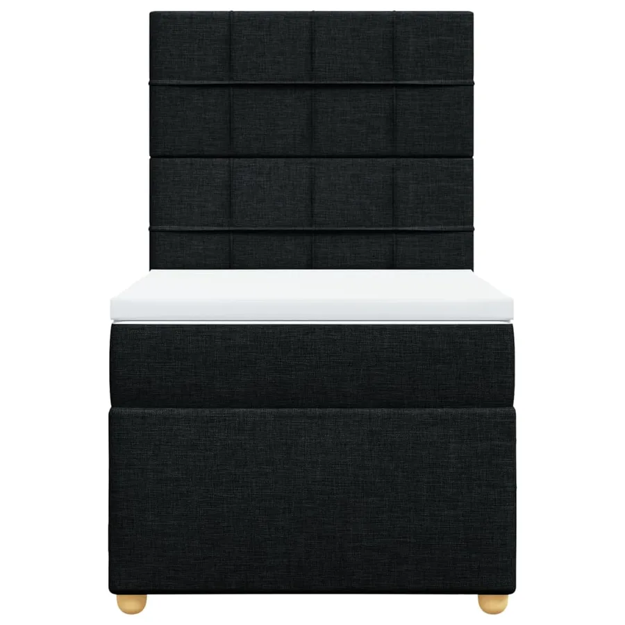 Sommier à lattes de lit avec matelas Noir 90x200 cm Tissu - 6