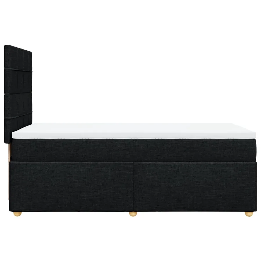 Sommier à lattes de lit avec matelas Noir 90x200 cm Tissu - 7