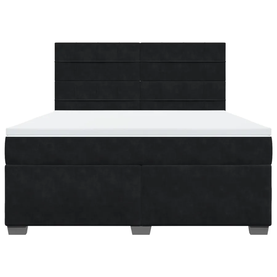 Sommier à lattes de lit avec matelas Noir 180x200 cm Velours - 4