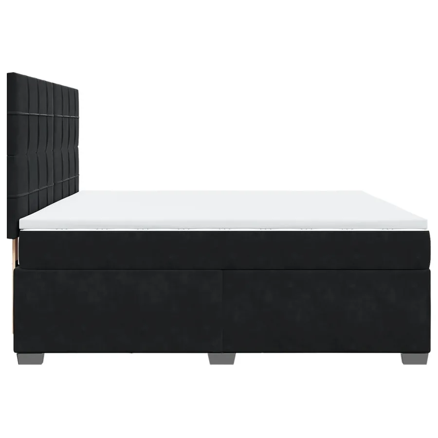 Sommier à lattes de lit avec matelas Noir 180x200 cm Velours - 9