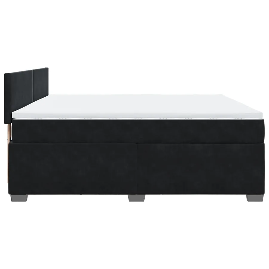 Sommier à lattes de lit avec matelas Noir 180x200 cm Velours - 9
