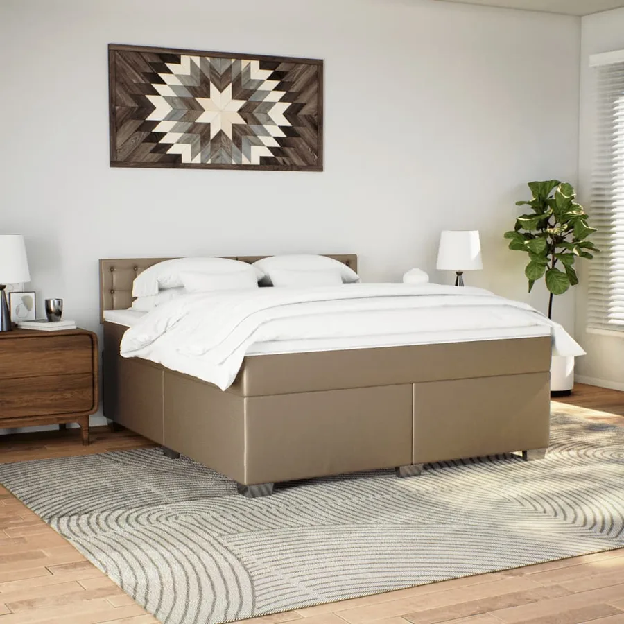Sommier à lattes de lit avec matelas Cappuccino 180x200 cm - 4