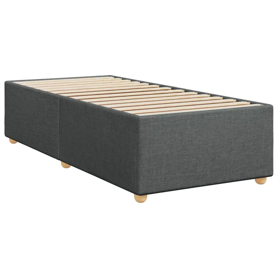 Cadre de lit sans matelas gris foncé 90x190 cm tissu - 3