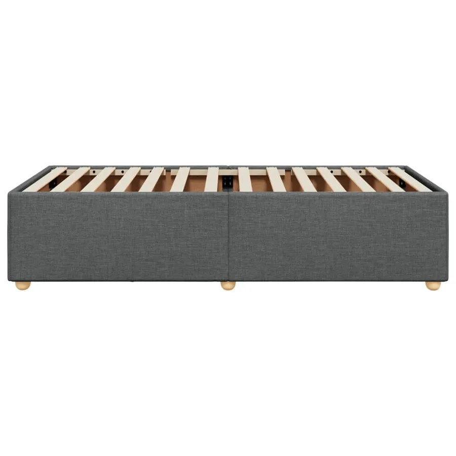 Cadre de lit sans matelas gris foncé 90x190 cm tissu - 5
