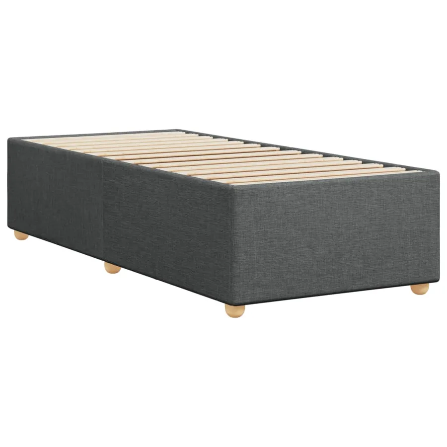 Cadre de lit sans matelas gris foncé 90x190 cm tissu - 6