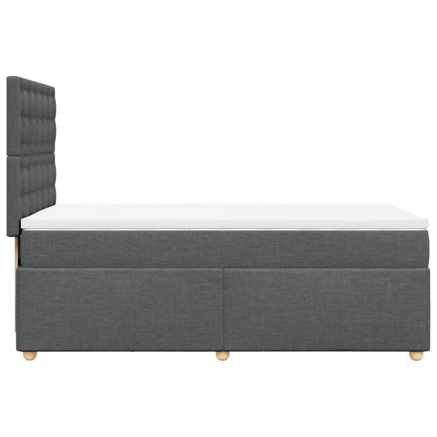 Sommier à lattes de lit et matelas Gris foncé 90x190 cm Tissu - 7