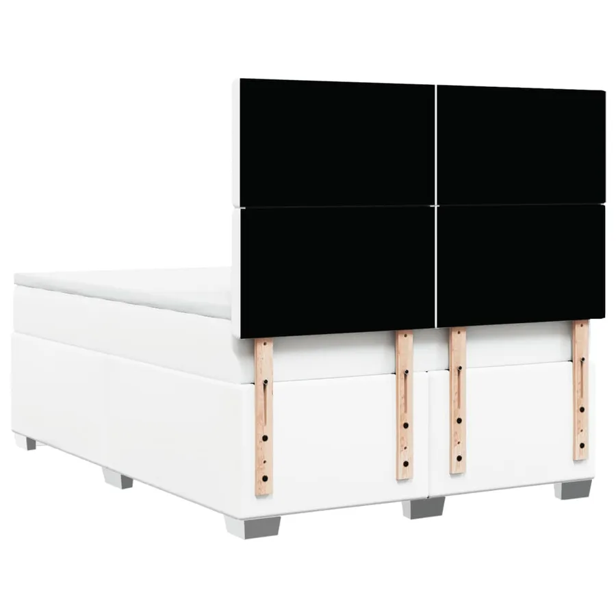 Sommier à lattes de lit avec matelas Blanc 140x200cm Similicuir - 12