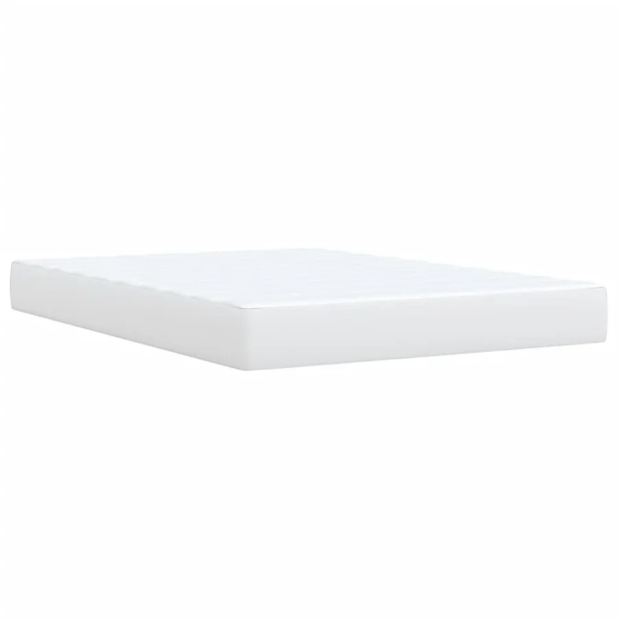 Sommier à lattes de lit avec matelas Blanc 140x200cm Similicuir - 9