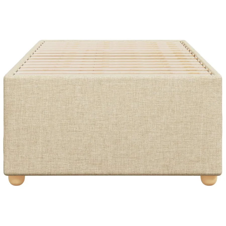 Cadre de lit sans matelas crème 90x200 cm tissu - 4