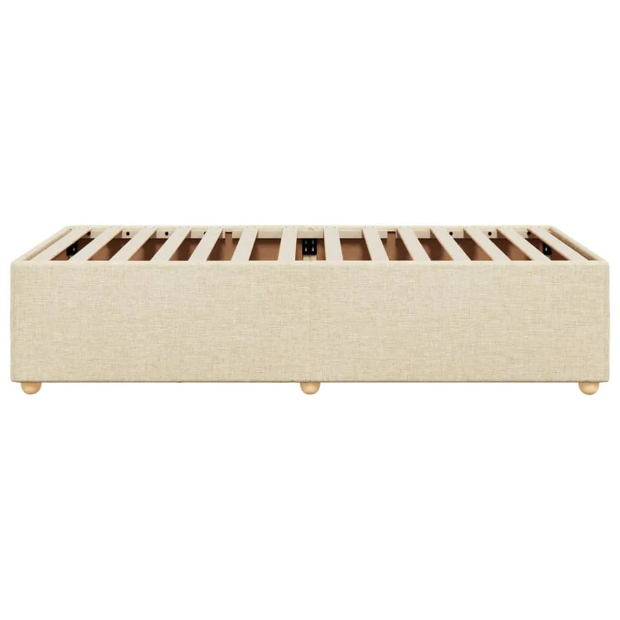 Cadre de lit sans matelas crème 90x200 cm tissu - 5