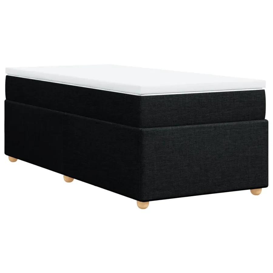 Sommier à lattes de lit avec matelas Noir 90x190 cm Tissu - 2