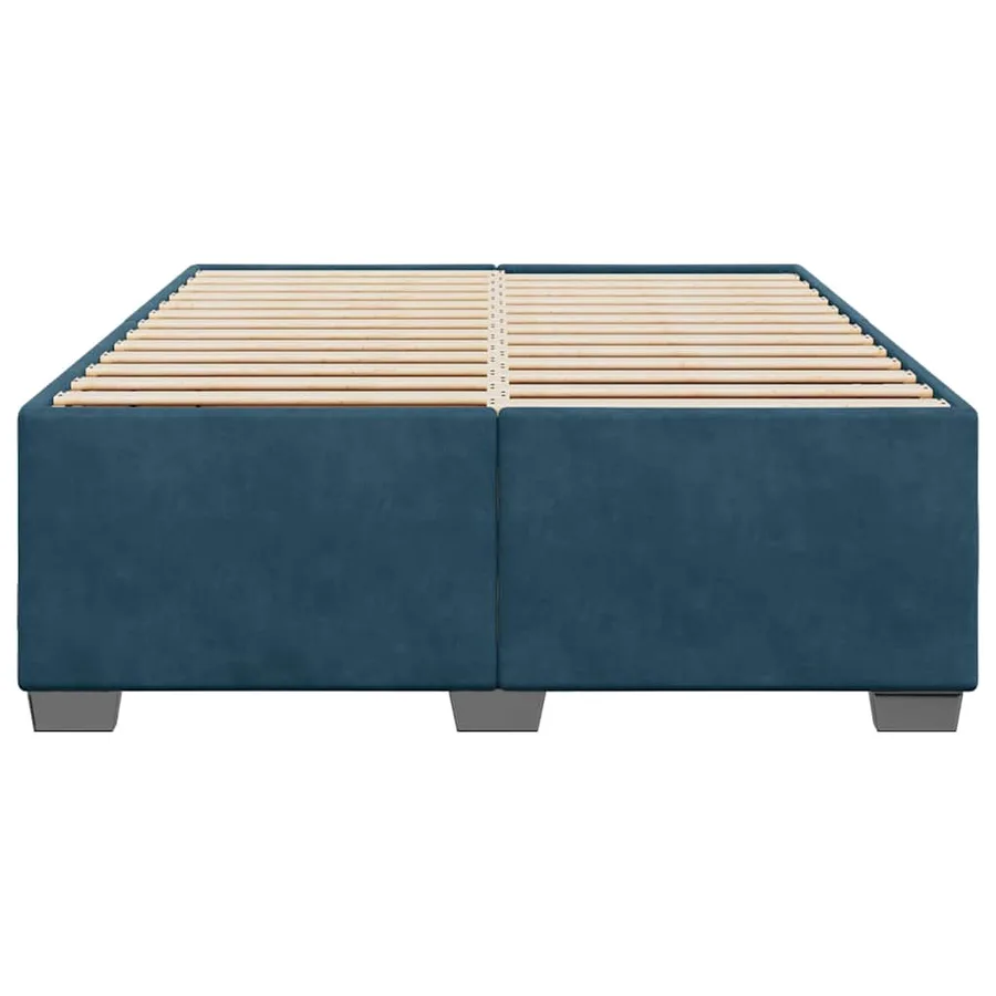 Cadre de lit sans matelas bleu 140x200 cm velours - 4