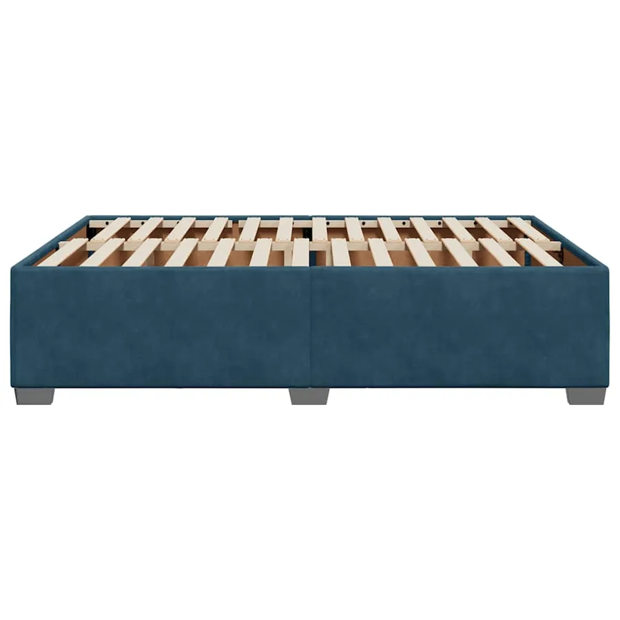 Cadre de lit sans matelas bleu 140x200 cm velours - 5