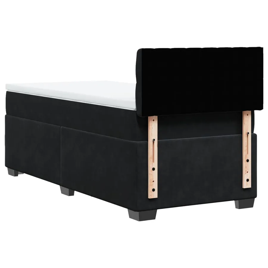 Sommier à lattes de lit avec matelas Noir 90x200 cm Velours - 8