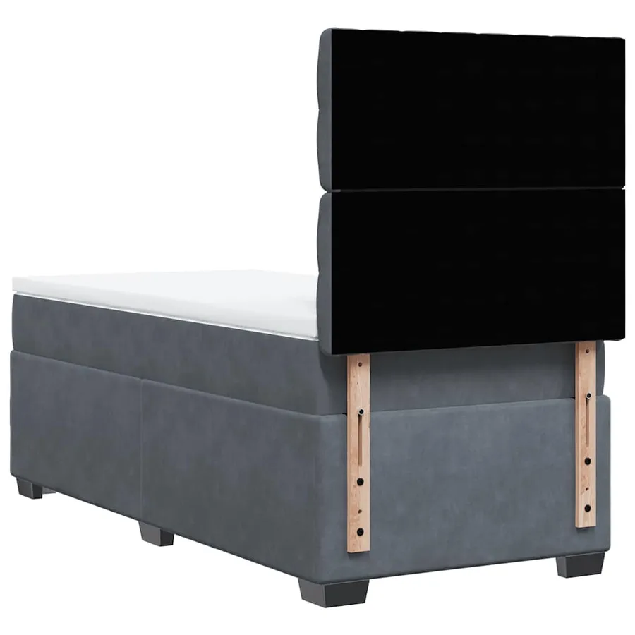 Sommier à lattes de lit et matelas Gris foncé 90x200 cm Velours - 13