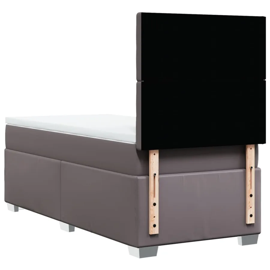 Sommier à lattes de lit avec matelas Gris 100x200 cm Similicuir - 12