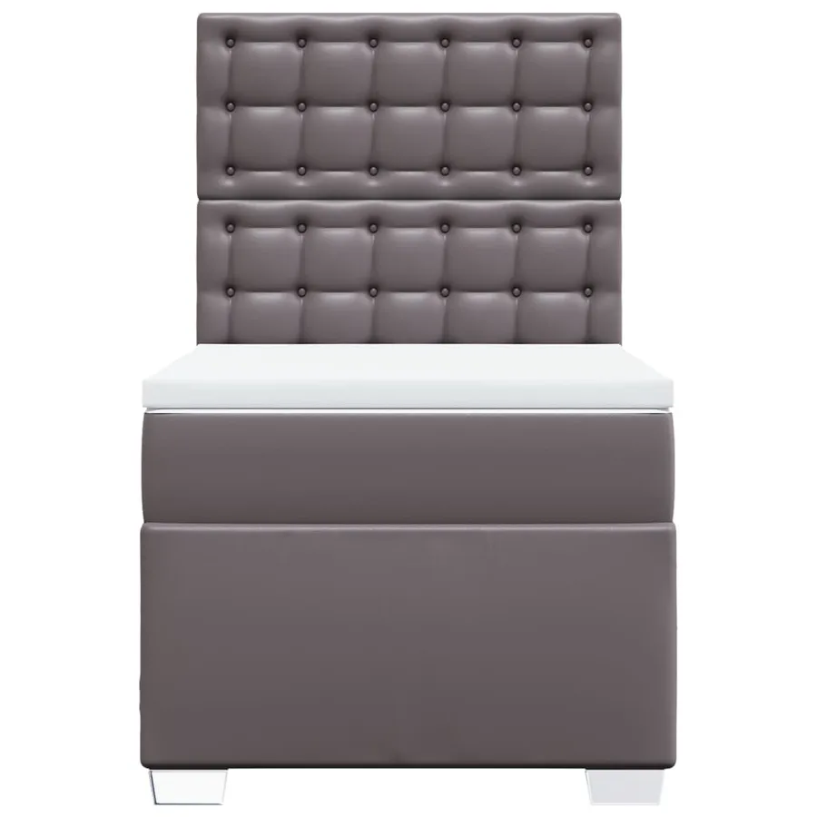 Sommier à lattes de lit avec matelas Gris 100x200 cm Similicuir - 6