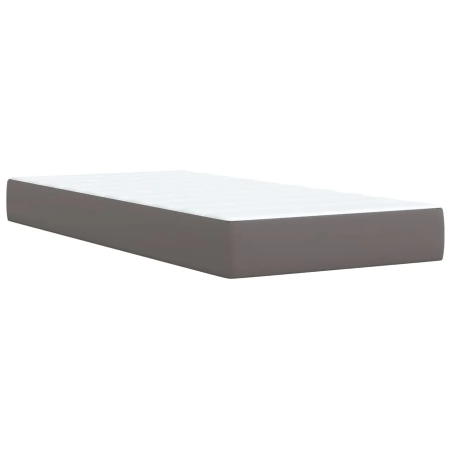 Sommier à lattes de lit avec matelas Gris 100x200 cm Similicuir - 9