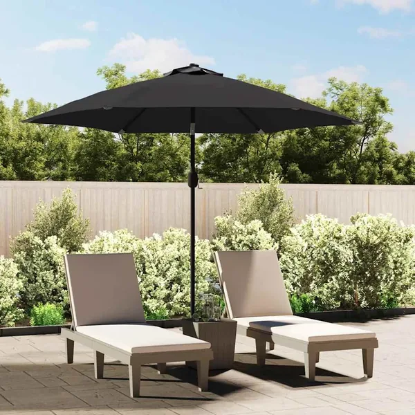 Tissu de remplacement pour parasol d'extérieur Noir 300 cm