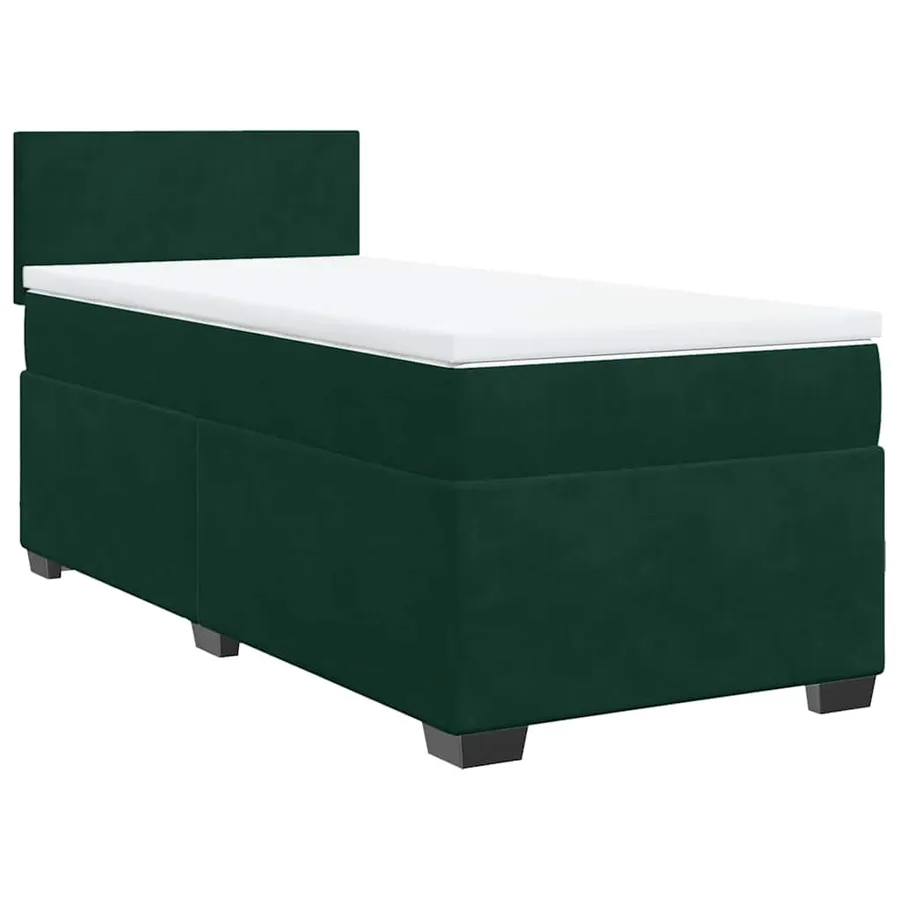 Sommier à lattes de lit avec matelas Vert foncé 90x200 cm - 3