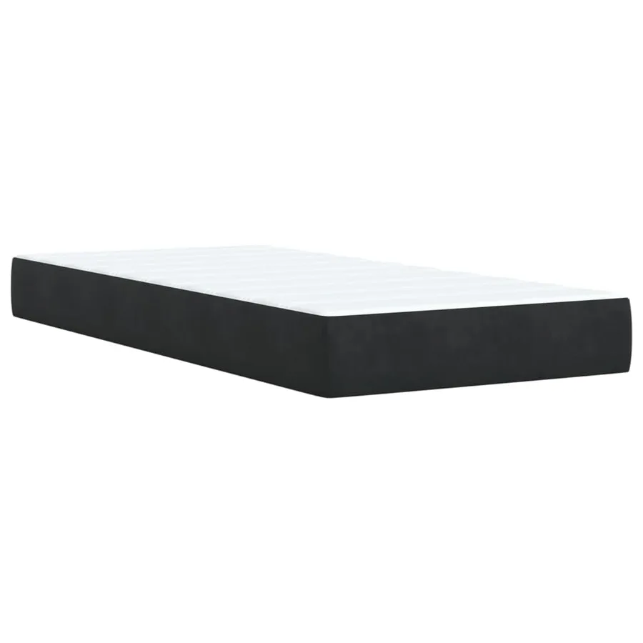 Sommier à lattes de lit avec matelas Noir 90x200 cm Velours - 12
