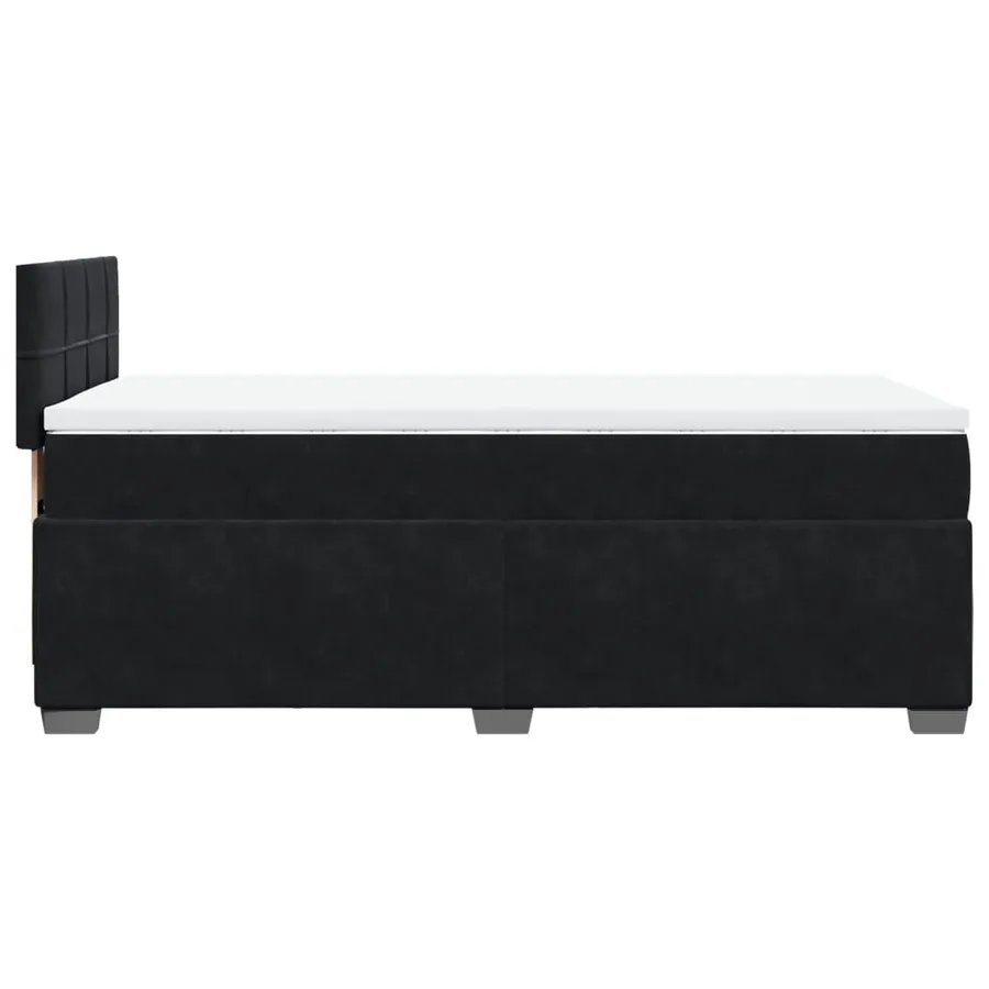 Sommier à lattes de lit avec matelas Noir 90x200 cm Velours - 7