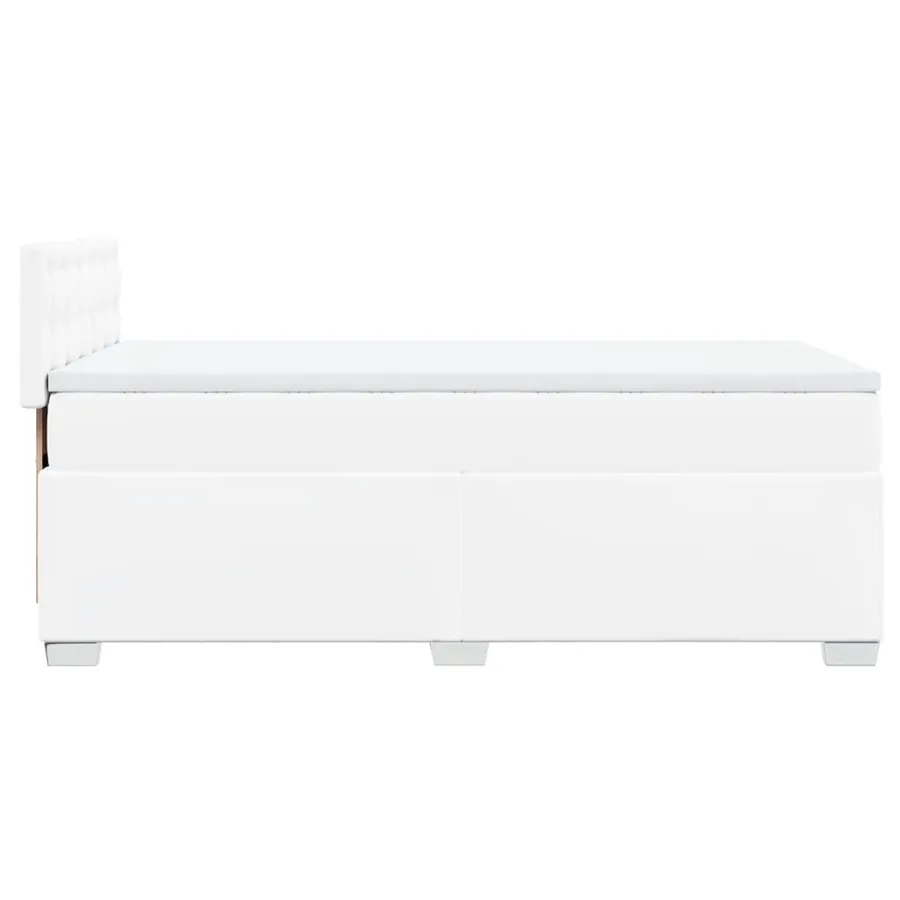 Sommier à lattes de lit avec matelas Blanc 100x200cm Similicuir - 11