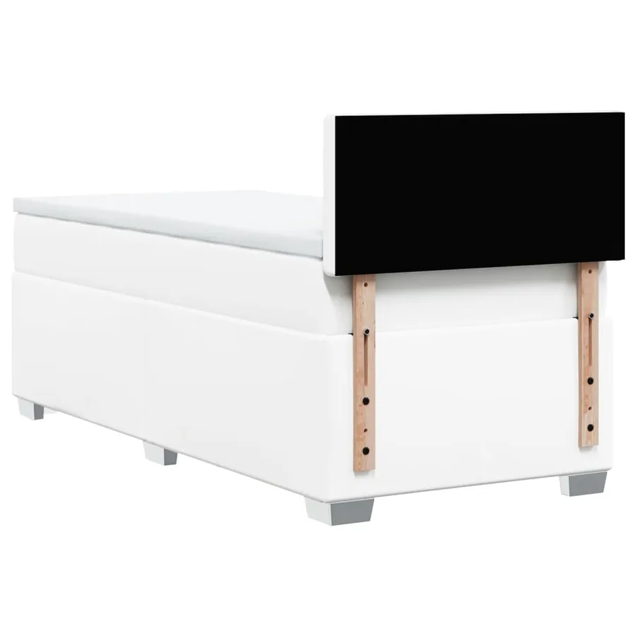 Sommier à lattes de lit avec matelas Blanc 100x200cm Similicuir - 12